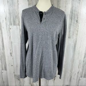 Lucky Brand Men's Gray 1/4‎ Button Up Shirt Sz M